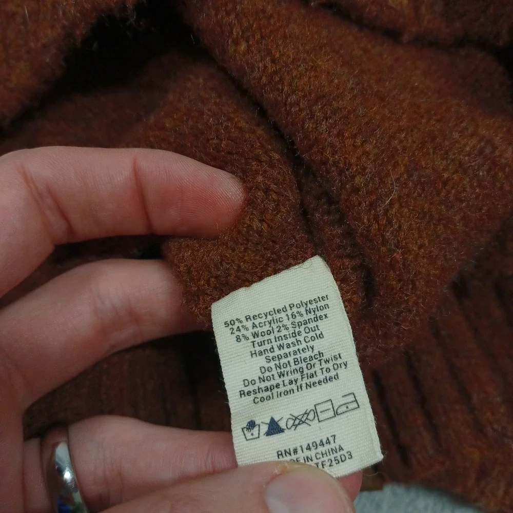 Normal Brand Sweater Mens Medium Brown Crew Neck Pullover Wool Blend‎